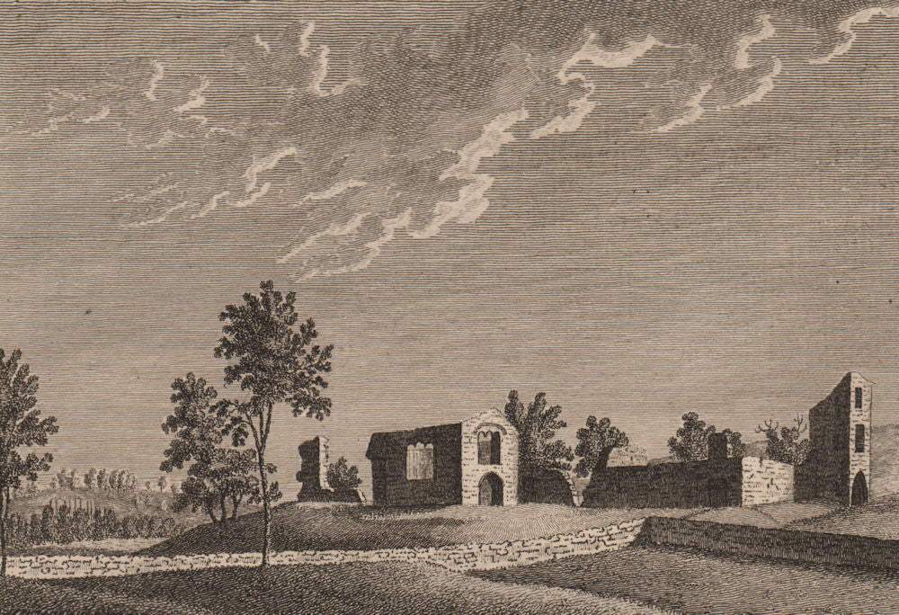 ST. MARTIN'S MONASTERY, Richmond, Yorkshire. GROSE 1776 old antique print